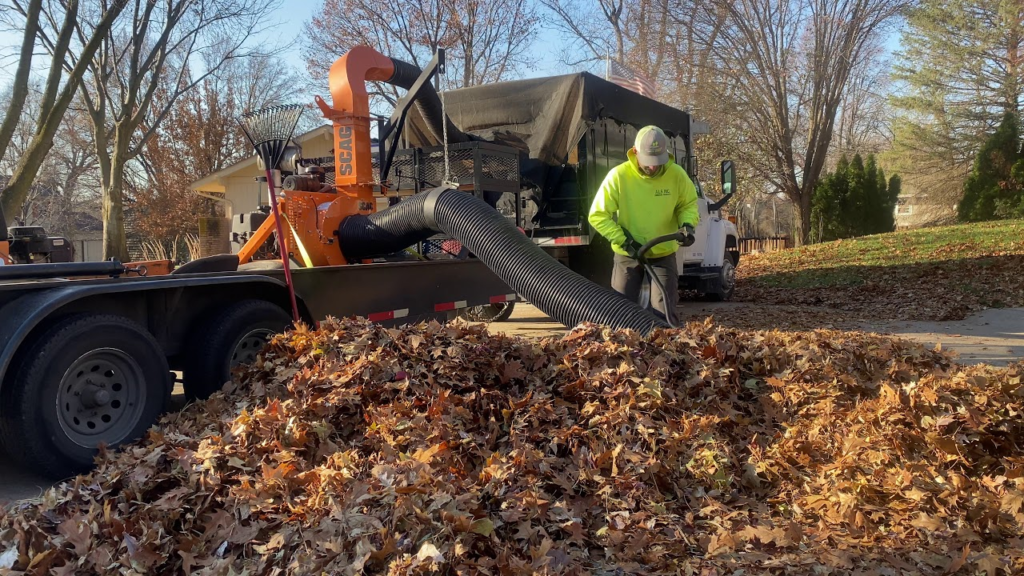 Leaf Sucking Machine Cleaning Up Fall